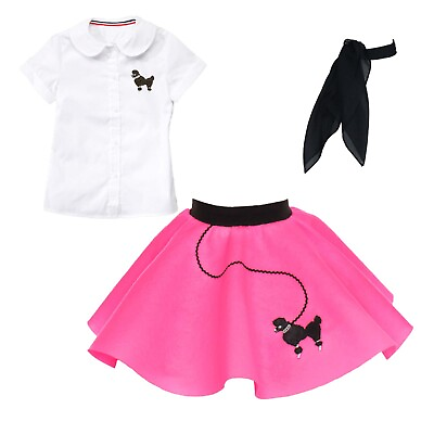 #ad Hip Hop 50s Shop 3 pc Toddler Poodle Skirt Outfit Halloween or Dance Costume $37.99