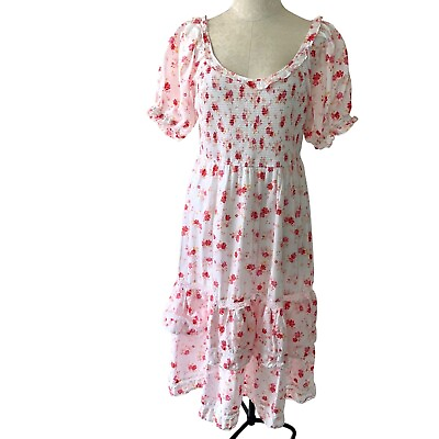 Love Shack Fancy For Target Womens Dress Size Large Cosette Puff Sleeve Floral $63.74