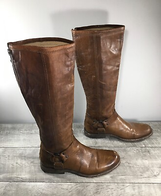 #ad Frye #76850 Phillip Harness Tall Knee High Leather Riding Womens Boots Size 8.5 $107.93