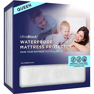 UltraBlock Waterproof Mattress Protector Soft Cotton Terry Mattress Cover $34.95