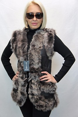 Long Women 100% GENUINE SHEEPSKIN SHEARLING LEATHER Toscana Fur Vest 4 Colors $69.00