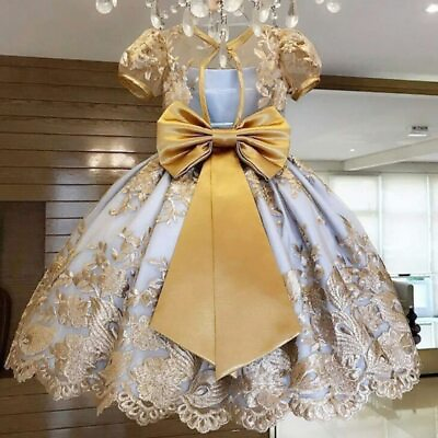 #ad Dress Children Party Dress Wedding Gown Kids Dresses for Girls Birthday Party $37.14