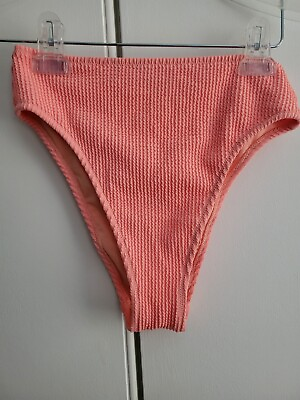 #ad Women#x27;s Aerie Cheeky French High Cut Bikini Bottoms Coral NWOT $16.00