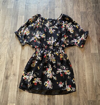 #ad Express Floral Layered Fit and Flare Dress Size Medium $22.00
