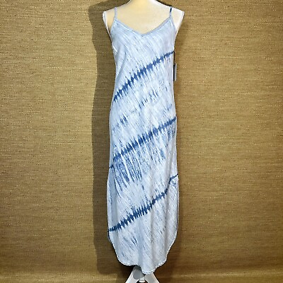 #ad Bella Dahl Sleeveless Maxi Dress Women’s Small Light Blue Tie Dye Tencel Lyocell $29.95