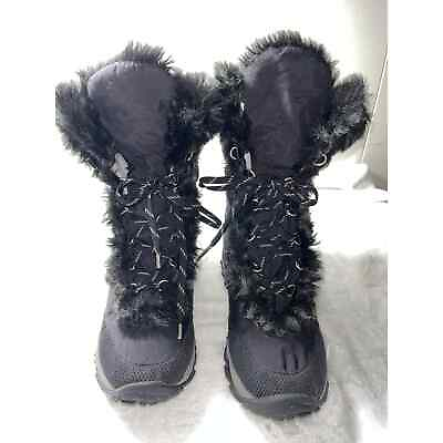#ad The North Face Women’s Faux Fur Snow Boots Size US 5 Black Lace Up $29.50