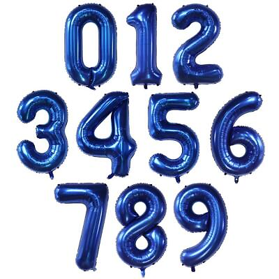 #ad 40inch Dark Blue Number Foil Balloon 0 9 Digital Globos Children Birthday Party $1.99