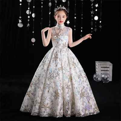 #ad Luxury Birthday Party Dress Girls Sequin Long Evening Gowns Formal Maxi Dresses $124.85
