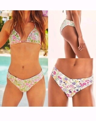 #ad NWT LoveShackFancy X Hurley Reversible Cheeky Bikini Bottom Sunny Meadow Size XL $29.99