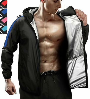 RDX Sauna Suit Weight Loss Full Body Sweat Heat Tracksuit Fitness Gym Zipper Set $48.99
