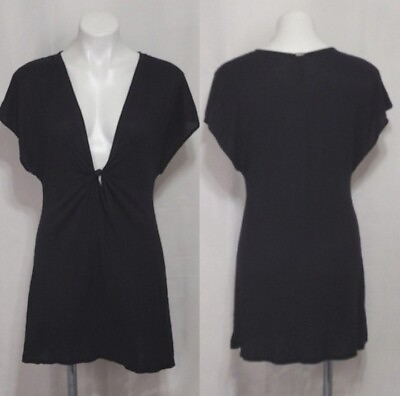 #ad #ad Victoria#x27;s Secret Sheer Black Swim Cover Up Resortwear Tunic Dress Small $29.99