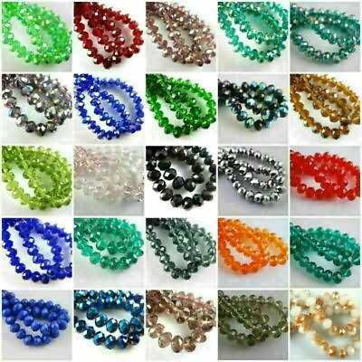 100Pcs DIY Jewelry Makings Charms Crystal Glass Rondelle Loose Beads 4x3mm# C $2.17