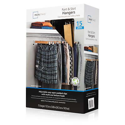 #ad Mainstays Pant amp; Skirt Hangers 15 Pack Durable Plastic $19.97