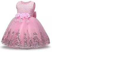 #ad European style girl wedding dress birthday party tutu PINK dresses for 4 5 yr $21.99