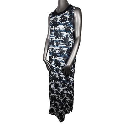 #ad L#x27;Agence New NWT Tropical Palm Tree Slit Sleeveless Maxi Dress Extra Small XS $119.00