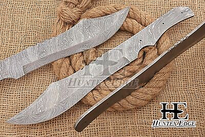 #ad HUNTEX Custom Hand Forged Damascus Steel 370 mm Long DIY Bowie Blank Blade Knife $67.21