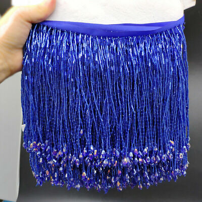 #ad #ad Fringed Beads Chain Trims Tasseled Edge Dance Dress Sewing DIY Skirt Shiny New $15.93