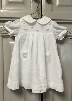#ad MARIELLA BURANI BIMBI INFANT GIRLS white dress embroidered baby infant newborn $15.44