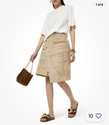 JW Anderson Tan Wrap Front Skirt Logo Size 4 $680.00 $118.00