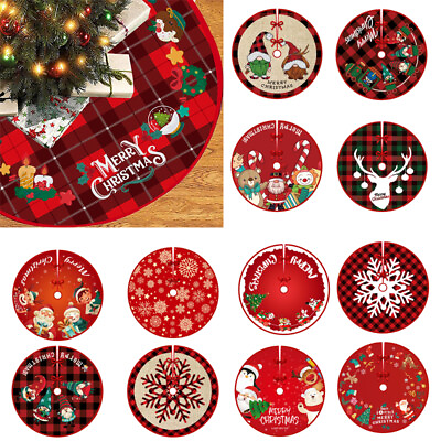 #ad 35#x27;#x27; 90cm Christmas Tree Skirt Tree Mat Xmas Holiday Party Decorations Ornaments $11.99