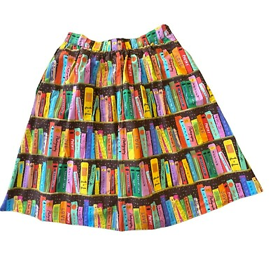 #ad #ad ModCloth Womens Skirt Size Medium Library Books Printed Lined Pockets A Line $39.95