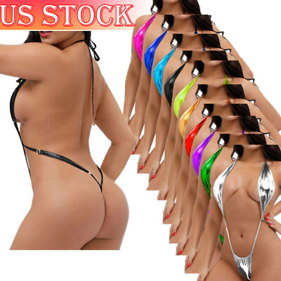 #ad US Women#x27;s G String Weeny Teddy Bodysuit One Piece Backless Bikini Swimsuits $7.06