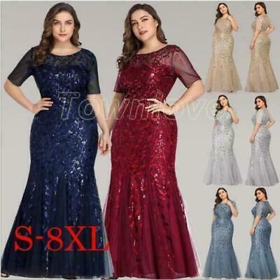 #ad Plus Size Women#x27;s Gorgeous Sequin Evening Wedding Party Prom Fistail Dress DID $63.73
