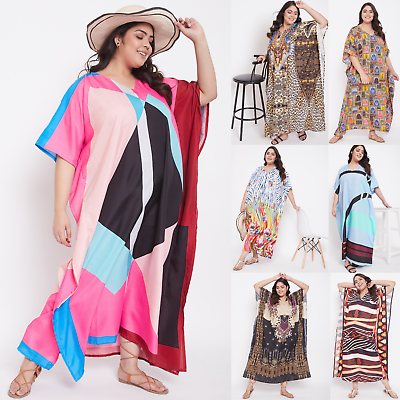 Gypsie Blu Women Long Kaftan Dress Plus Size Sundress Summer Maxi Caftan Gown $13.99
