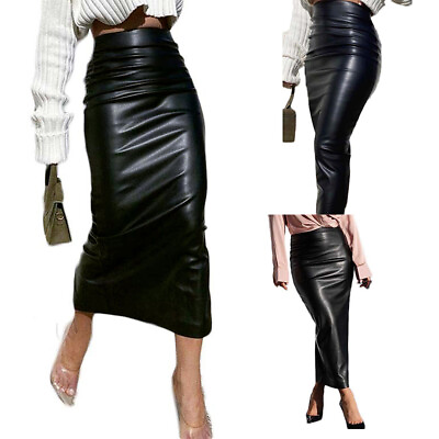 #ad #ad Womens Midi Skirts Back Slit Pencil Skirt Fashion Bodycon Zipper Clubwear Sexy $9.49