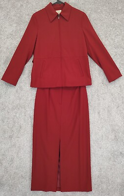 #ad JONES NEW YORK COUNTRY Wool Pencil Skirt Suit Women Blazer Sz 8 Skirt Sz 10 Slit $25.98