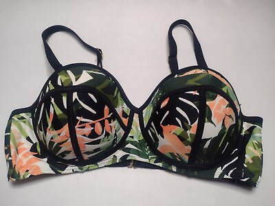 #ad Swimsuits For All Bikini Top 16 Palm Tropical Underwire Swimsuit Swim B18 $9.97