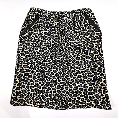 #ad Amanda Chelsea Women Leopard Pencil Skirt Jacquard size S Pockets $17.50