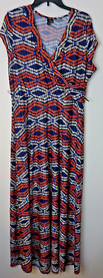 #ad Darian Women#x27;s XL Geometric Print Maxi Dress NWOTags Free Shipping $13.19
