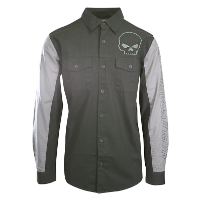 #ad Harley Davidson Men#x27;s Shirt Black Beauty Willie G Skull Viper L S S63 C $57.60