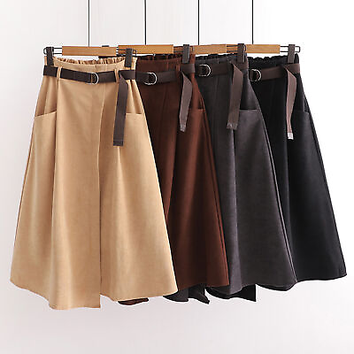#ad Office Skirt Two Pockets Workwear Office Lady Irregular A line Midi Dress $21.63