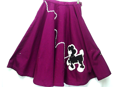 #ad Poodle Skirt Plum poly cotton blend 50#x27;s Size Small Waist: 24enches Length 25quot; $19.99