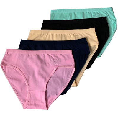 #ad LOT 5 Women Bikini Panties Brief Floral Cotton Underwear Size S M L XL 6680 $10.99