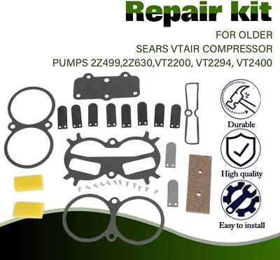 #ad Sears Head Overhaul Kit For Older Sears Vt Air Compressor Pumps 2Z499 2Z630 $31.99