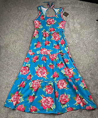#ad Matilda Jane Dress Womens Medium Maxi Floral Tiered Garden Shower Cottage NEW $55.00