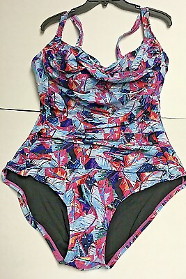 Swimsuits For All Women#x27;s Plus Size 24 Colorful one piece Bathing suit NWT $39.00