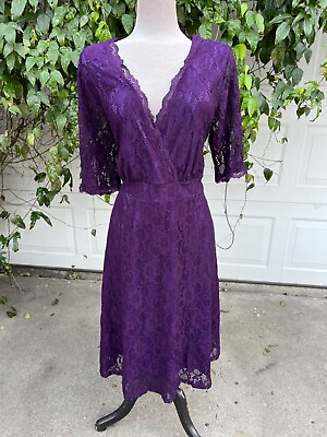 #ad Pinup Fashion Plus Cocktail Party Dress purple Lace 20W NWT $39.00