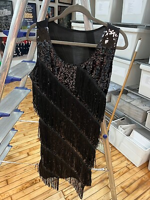 #ad Black Sequin Cocktail Dress Medium $99.95