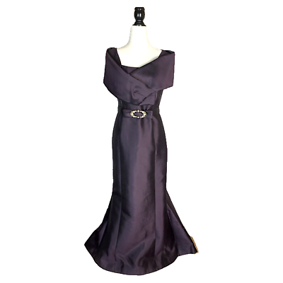 #ad Ross Mayer Silk amp; Wool Blend Portrait Collar Long Evening Dress Size 6 C $287.00