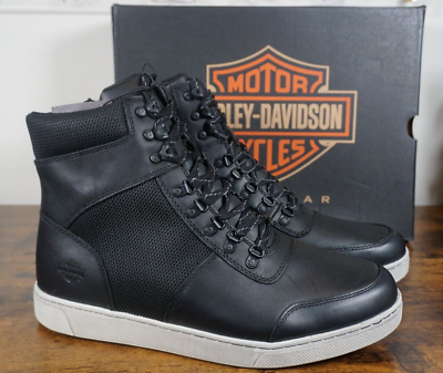 #ad Harley Davidson Men Dixson 6 Black Leather Zip D93418 Motorcycle Shoes Size 11.5 $59.98