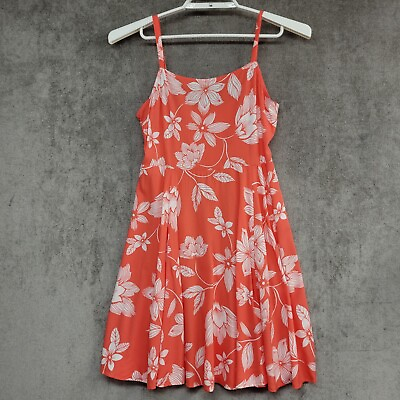 #ad Gap Halter Sundress Womens Small Orange White Floral Tropical A Line Bright $27.99