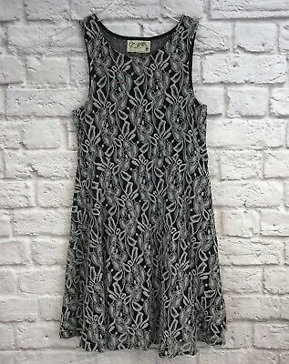 Free People Black amp; Gray Floral Forever and Ever Lace Slip Dress Size XS H 4 $19.95
