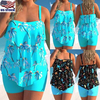Womens Tankini Set Bikini Swimsuit Swimwear Bathing Suit Beach Swimming Costume $33.29