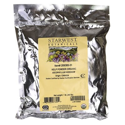 #ad Starwest Botanicals Kelp Powder Organic 1 lb Pkg $13.27