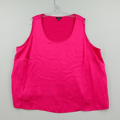 Talbots Silk Tank Top Womens Plus Petite 22WP Pink Sleeveless Satin Ladies $22.99