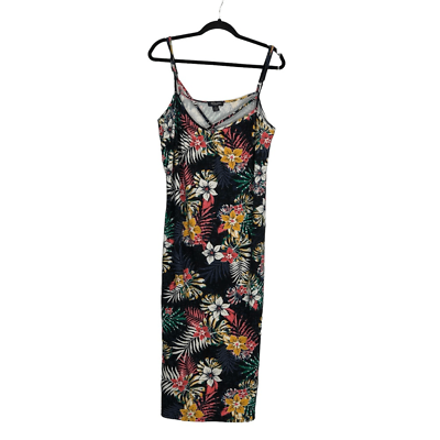 #ad Rouge Black Sleeveless Summer Floral Knee Length Dress Size 3X $25.00